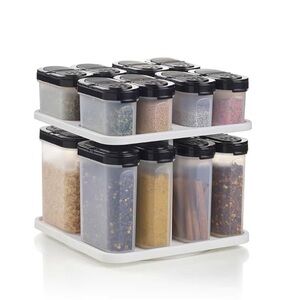 Tupperware Modular Mates Spice Carousel Set – Black & Sheer Ice